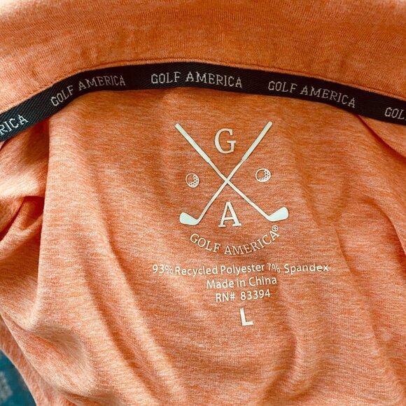 Golf America Long Sleeve Quarter Zip Light Orange Top Men's Large NEW - Picture 7 of 9